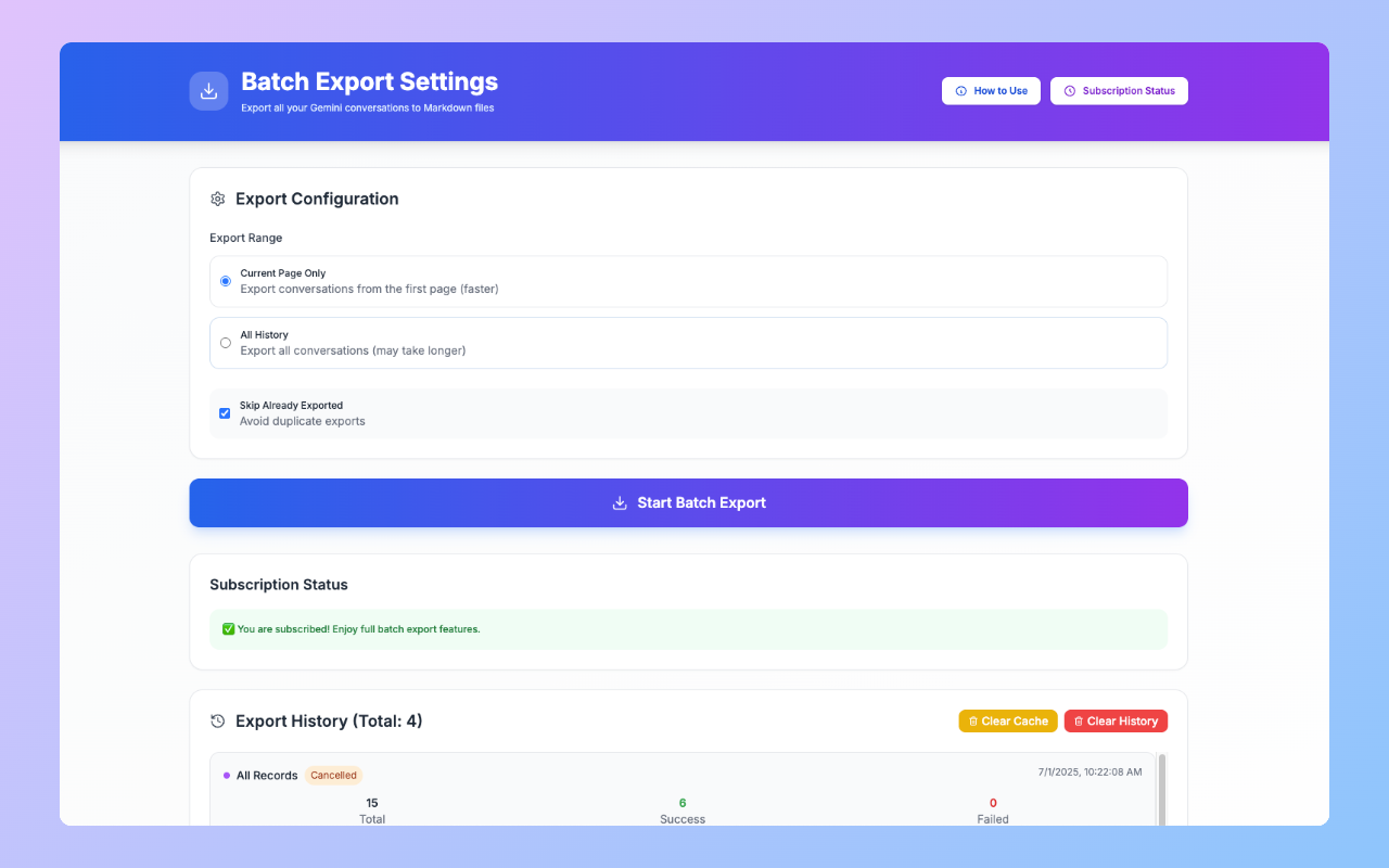 Batch Export